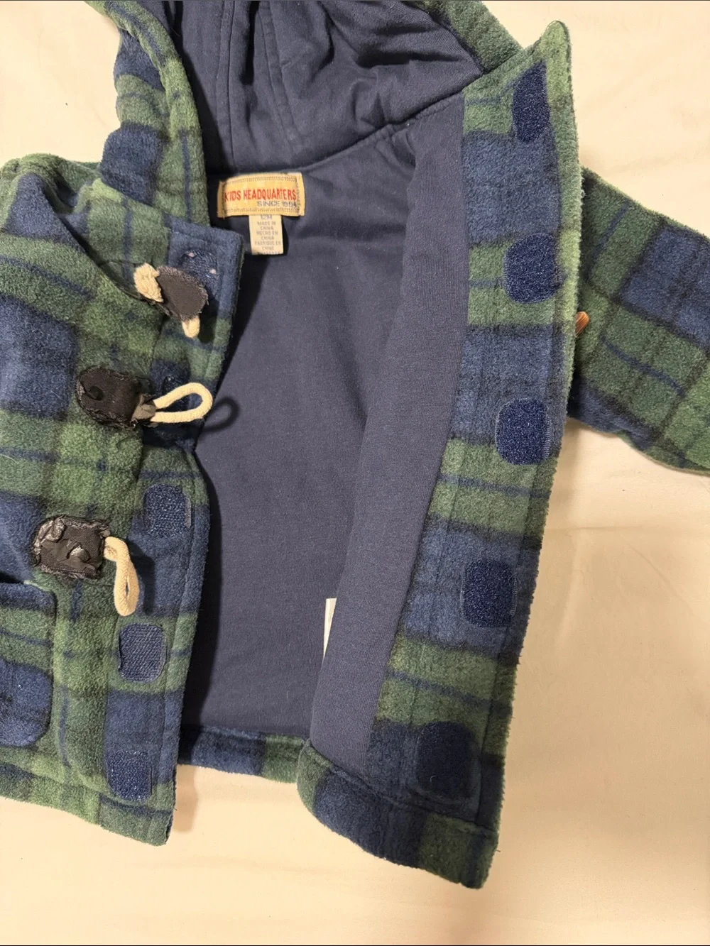 Kids plaid warm flannel jacket size 9-12 months